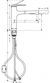 Hansgrohe Zesis M33 - Páková kuchynská batéria 160, vyťahovacia spŕška, 2jet, čierna matná 74801670