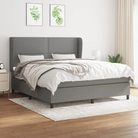 Boxspring posteľ s matracom tmavosivá 160x200 cm látka 3127894