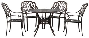 Záhradný stôl a 4 stoličky ANCONA hnedé Beliani