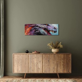Obraz - Ilustrácia draka (s hodinami) (90x30 cm)