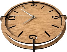 3D Nástenné hodiny Zlatý dub, tiché, moderné | SENTOP HDF0601-OAK