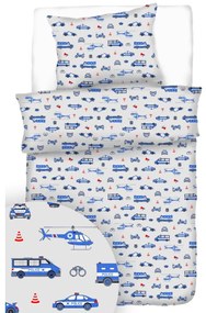Obliečky bavlnené Polícia TiaHome - Detský set 130x90cm + 65x45cm