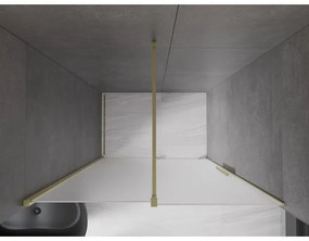 Mexen Velar, posuvné sprchové dvere do otvoru 140 cm, 8mm sklo námraza, zlatá matná, 871-140-000-31-55