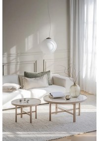 Okrúhly konferenčný stolík s keramickou doskou v prírodnej farbe 90x90 cm Marsden – Rowico