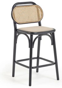 Čierna barová stolička z brestového dreva (výška sedadla 65 cm) Doriane – Kave Home