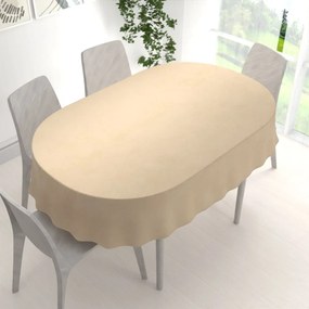 Biante Veľký zamatový oválny obrus Velvet Premium SVP-045 Kávovo béžový 160x200 cm