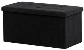 Autronic BONTEC Taburet s úložným priestorom, čierna, menčestrová látka, TAB-472 BK6 Farba: Čierna