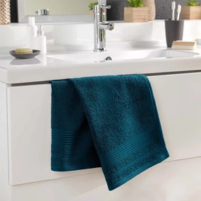 Tmavomodrý froté bavlnený uterák 50x90 cm Tendresse – douceur d'intérieur