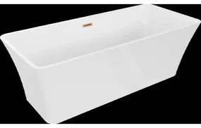 Mexen Tonia voľne stojaca vaňa 170 x 75 cm, biela, prepad brúsená meď - 52171707500-65
