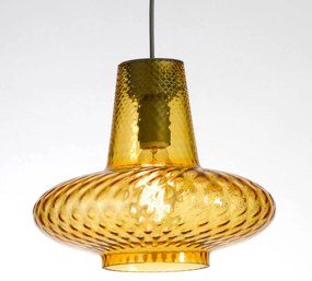 Sklenená závesná lampa Giulietta, jantárová