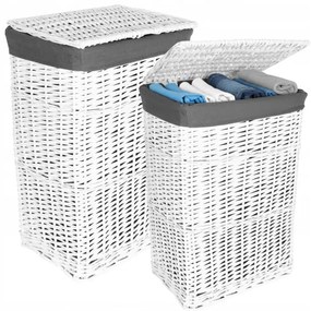Sada košov na bielizeň biela / sivá 72 l a 114 l