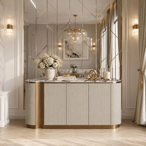 KOMODA CASTELLO KRÉMOVÁ + MRAMOR 158 cm