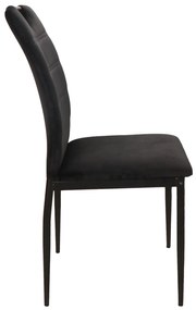 Stolička PAX čierna (látka Bluvel 19) - moderná, čalúnená, zamatová, do obývačky, jedálne, kancelárie, s lakťovou opierkou