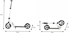 Bauerkraft Skladacia mestská kolobežka pre deti a mládež Bauerkraft, 200 mm kolesá, 95–105 cm