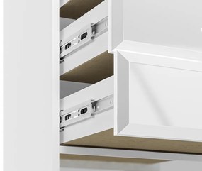 NOČNÝ STOLÍK CRISTINE 3S BIELY LESK + ZRKADLO