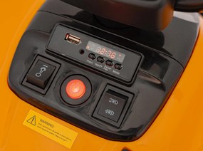 Ramiz Elektrická štvorkolka McLaren Racing MCL 35 pre deti oranžová + diaľkové ovládanie + plynulý štart + EVA kolesá + audio LED