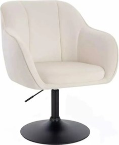 LuxuryForm DESIGN Stolička AVOLA VELUR na čiernom tanieri - biela