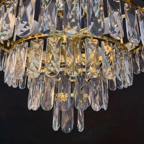 Toolight Toolight, krištáľová závesná lampa Ø50 cm, 6×E14, SWE076-CP, zlatá, OSW-30205