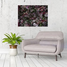 Sklenený obraz - Kvetinový múr (70x50 cm)