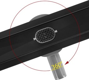 Rea Neox Pro Black, odtokový sprchový žľab 90 cm, čierna matná, REA-G7804