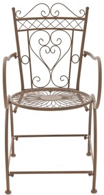 Kovová stolička Sheela s područkami - Hnedá antik