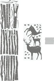 lovel.sk Nálepka na stenu Deer - stromy, jelenčeky a vtáčiky HD036