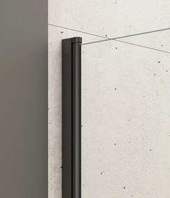 Aqualine Aqualine, VILMA vaňová zástena 600x1400 mm, čierna, číre sklo, AQ6014B