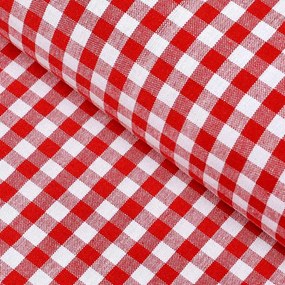 Biante Bavlnený štvorcový obrus Olivia OL-008 Červeno-biela kocka malá 140x140 cm