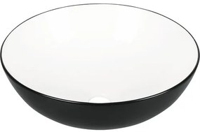 Umývadlo na dosku Differnz Duo sanitárna keramika biela čierna 39,5 x 40 x 14 cm 38.010.54