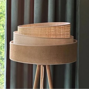 Duolla - Stojacia lampa YUTE TRIO 1xE27/15W/230V pr. 45 cm hnedá/šedá/béžová