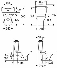 ROCA Victoria, WC misa, spodný odpad, biela lesklá, A342394000