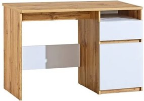 Písací stôl s úložným priestorom Arca 7 - arktická biela/dub wotan