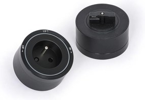 Zásuvka 230 V pre zásuvkové lišty, čierna