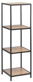 Knižnica v dekore duba v čierno-prírodnej farbe 37x120 cm Seaford – Actona