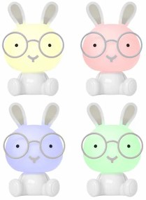 LED RGBW Stmievateľná detská nočná lampička 2,5W/230V králik biela