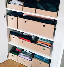Úložné boxy na oblečenie, organizéry do skrine EKO KARTON 27x40x21 - zásuvka