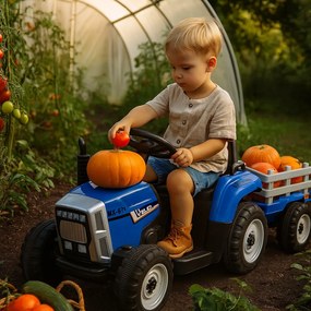 Elektrické autíčko Traktor s prívesom NV-X611 modré