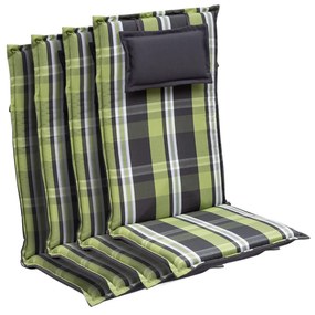 Donau, poduška, čalúnenie na stoličku, vysoké operadlo, záhradná stolička, polyester, 50 x 120 x 6 cm, 4 x poduška