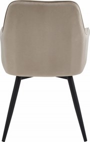 Otočné Kreslo NANA  -béžový zamat / čierne nohy