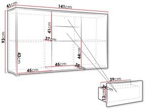 Veľká kombinovaná komoda FILA - biela
