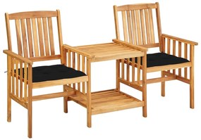 Záhradné stoličky s jedálenským stolíkom a vankúšmi akáciový masív