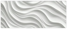 Obraz - 3D biele vlny (120x50 cm)