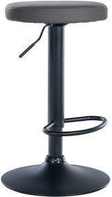 Barová stolička Ponte - koženka, čierny rám - Sivá