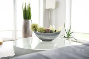 Strieborná miska MONDANA, sklolaminát, šírka 39 cm, strieborno-čierna