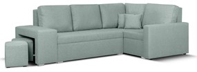 Rozkládací rohová sedací souprava MODO2 + 2 Taburety Mentolová