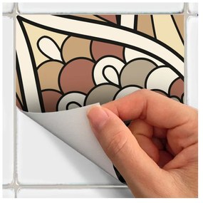 Sada 24 nástenných samolepiek Ambiance Wall Stickers Tiles Piura, 10 × 10 cm