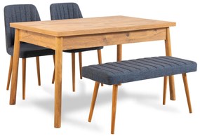 Jedálenský set Bimuvo 4 (borovica atlantická + námornícka modrá) (pre 4 osoby). Vlastná spoľahlivá doprava až k Vám domov. 1095043