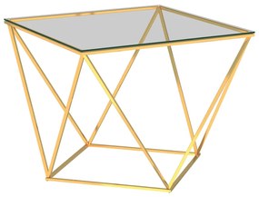 Konferenčný stolík, zlatý 80x80x45 cm, nehrdzavejúca oceľ