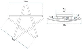 Toolight - Moderné stropné LED svietidlo APP399-C, chróm, OSW-06915