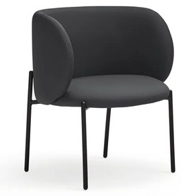 Čierne kreslo z imitácie kože Mogi - Teulat